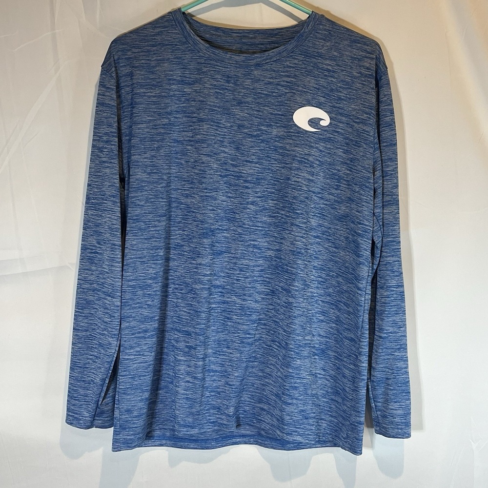 COSTA T-SHIRT Light‎ BLUE Men's Medium Long Sleeve Athletic Beach Casual Shirt